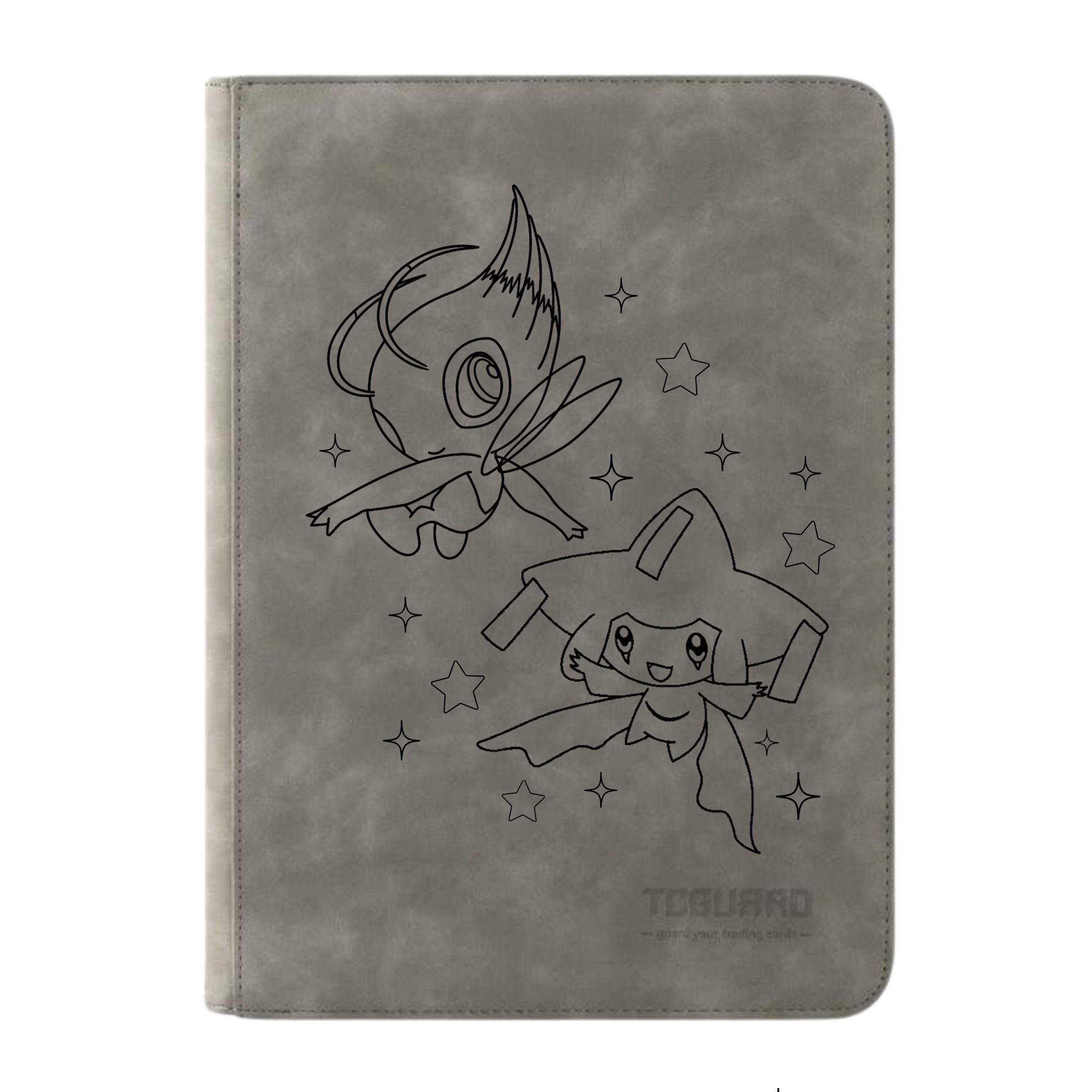 Celebi & Jirachi Binder, Binder TCG Binder, Custom Binder Grey